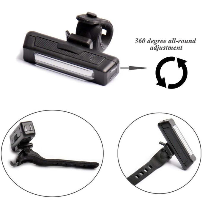 Water-Resistant Rechargeable Commuter Bicycle Light Set | Black