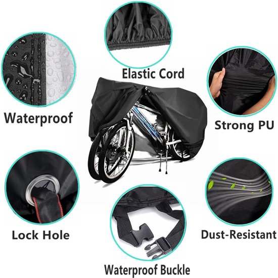 Waterproof Bicycle Cover Suitable For 2 Bicycles With Lock Hole