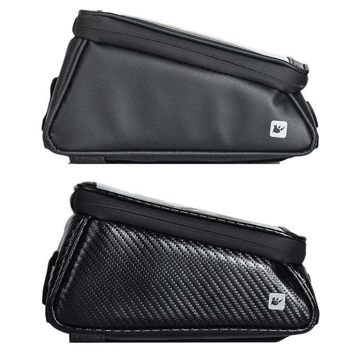 Waterproof Bike Handlebar Bag With Phone Holder - Matt Black