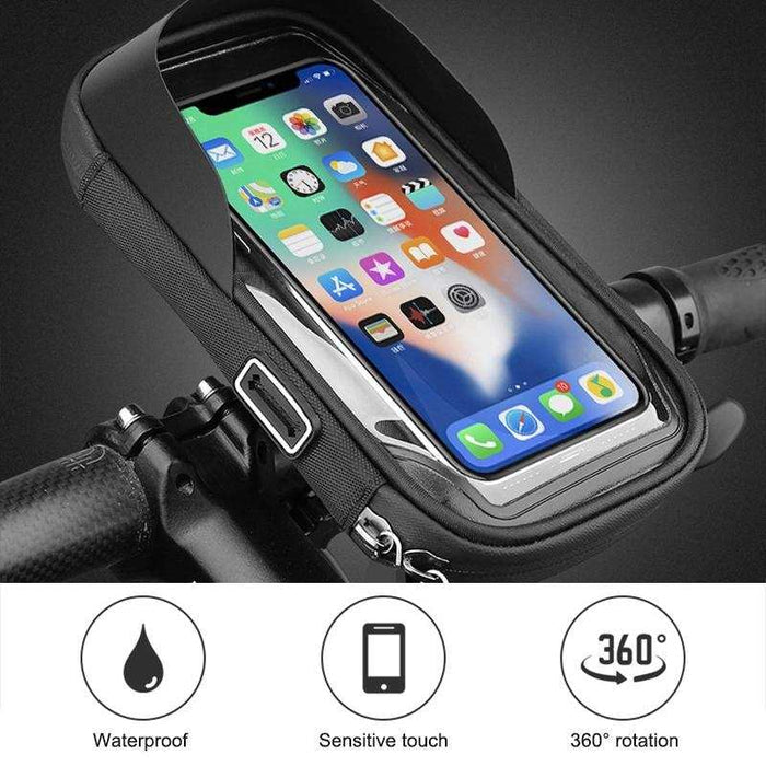 Waterproof Mobile Phone Holder For Bikes And Motorcycles - Black