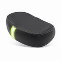 Wide memory foam noseless bicycle saddle with reflective tape for comfort and safety