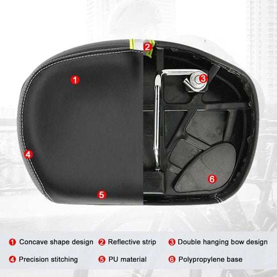 Wide Memory Foam Saddle with Reflective Tape