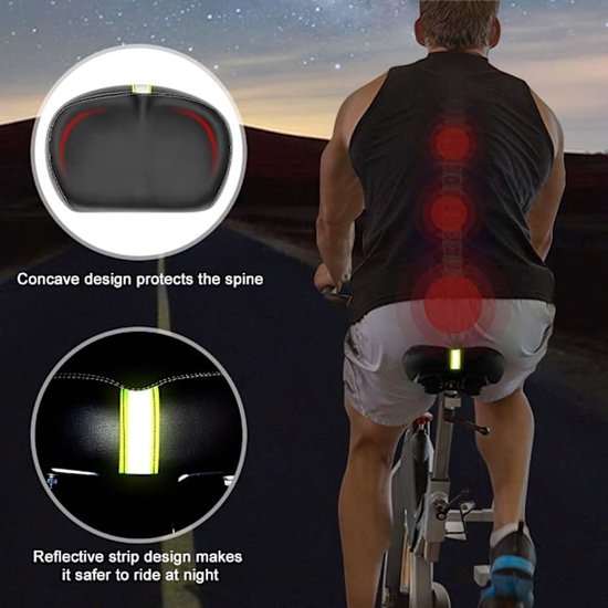 Wide Memory Foam Saddle with Reflective Tape