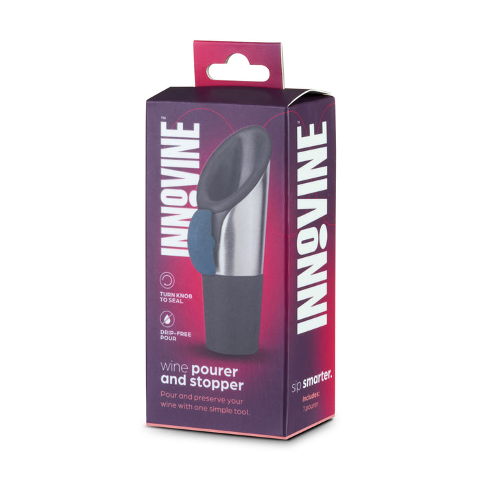 Wine Pourer and Stopper in Deep Teal