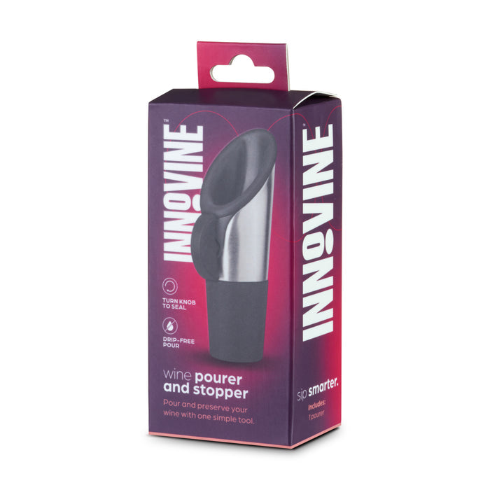 Wine Pourer and Stopper in Graphite
