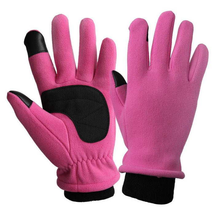 XL pink winter thermal touchscreen gloves with windproof and anti-slip features