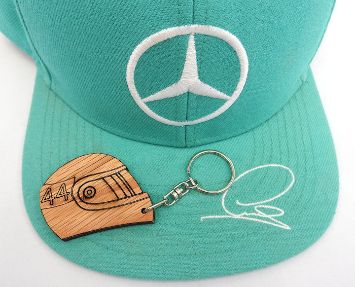 Wood Racing Helmet Keychain