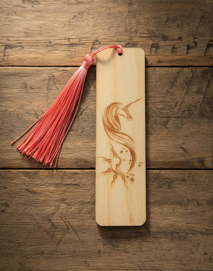 Wood Unicorn Bookmark
