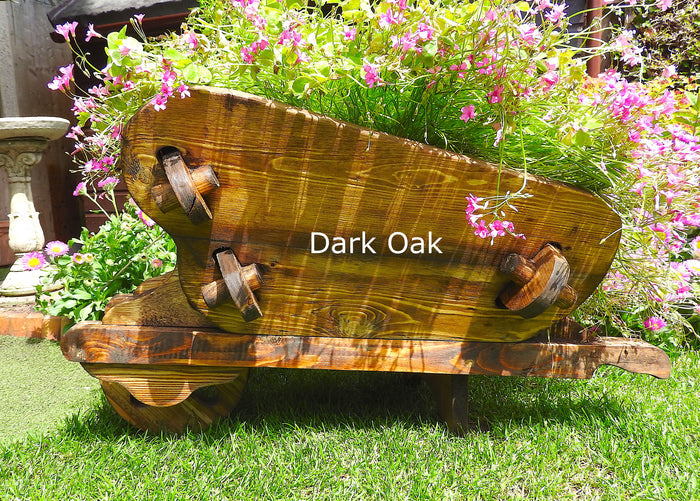 Wood Wheelbarrow Planter – Decorative Outdoor Garden & Patio Planter
