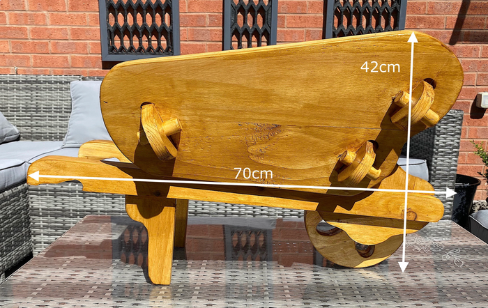 Wood Wheelbarrow Planter – Decorative Outdoor Garden & Patio Planter