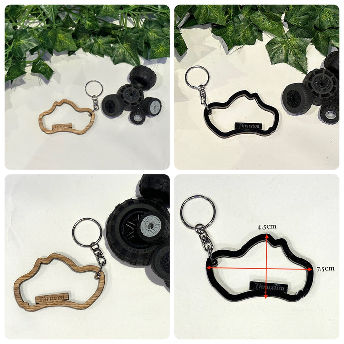 Wood/Acrylic Race Track Keychain