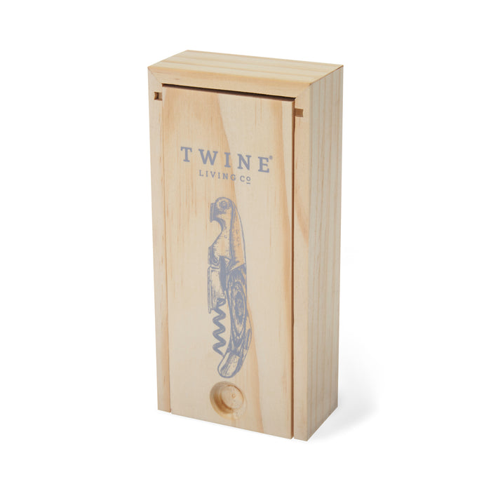 Wooden Handled Double-Hinged Corkscrew in Gift Box