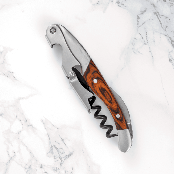 Wooden Handled Double-Hinged Corkscrew in Gift Box