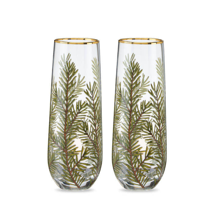 Woodland Stemless Champagne Flutes, Set of 2