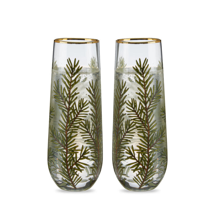 Woodland Stemless Champagne Flutes, Set of 2