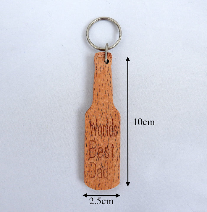 Worlds Best Dad Wood Keyring