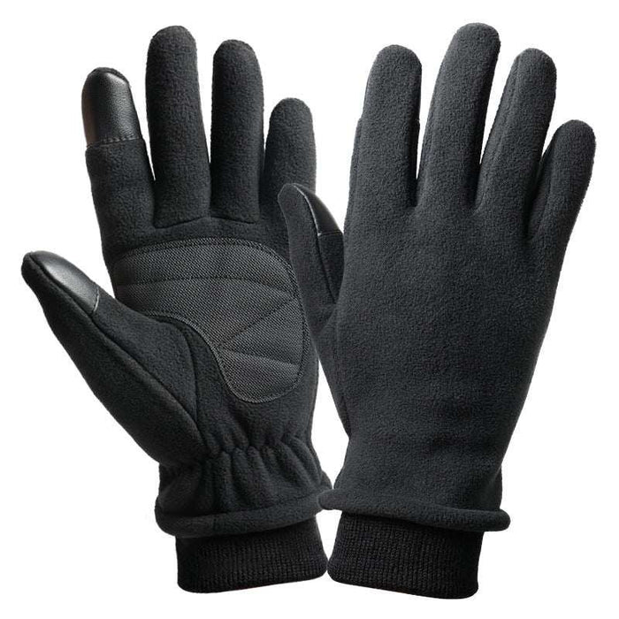 XS black warm windproof gloves with touchscreen compatibility and anti-slip grip for winter cycling