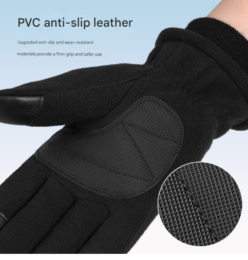 XS Grey Winter Fleece Touchscreen Gloves - Warm & Water-Repellent for Cycling & Outdoor Sports